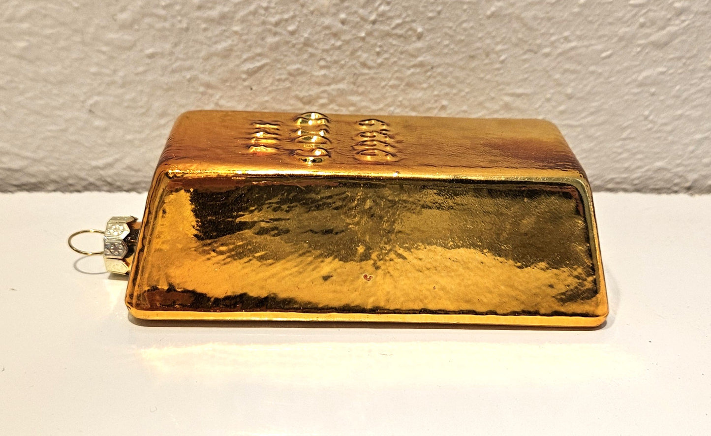 Fine Gold Bar Glass Christmas Tree Hanging Ornament