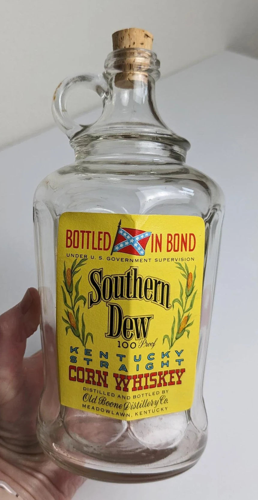 Vintage Antique Style Liquor Bottles - Bay Rum and Corn Whiskey Labels