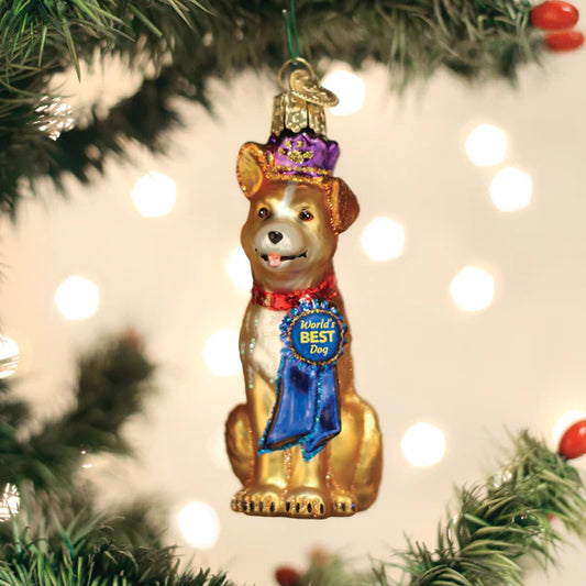 World's Best Dog Blown Glass Tree Ornament by Old World Christmas