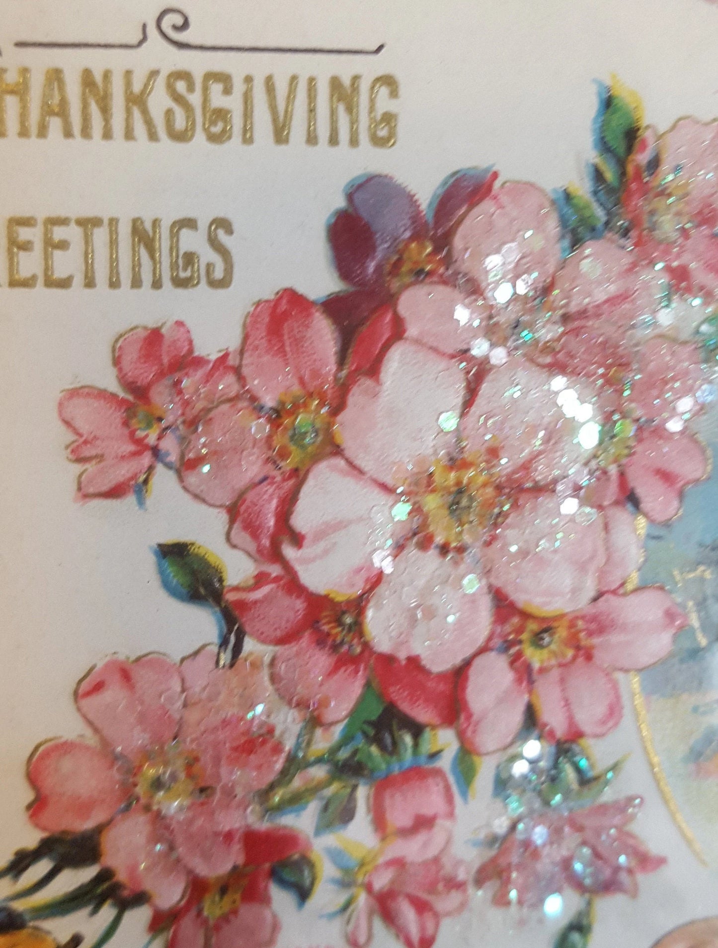 1907 Vintage Framed Thanksgiving Greetings Card