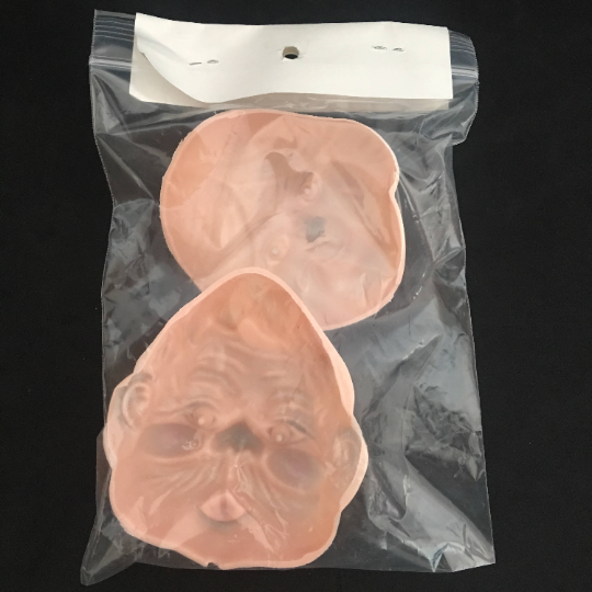 Vintage Santa Claus and Mrs. Claus Doll Faces for Craft Supply