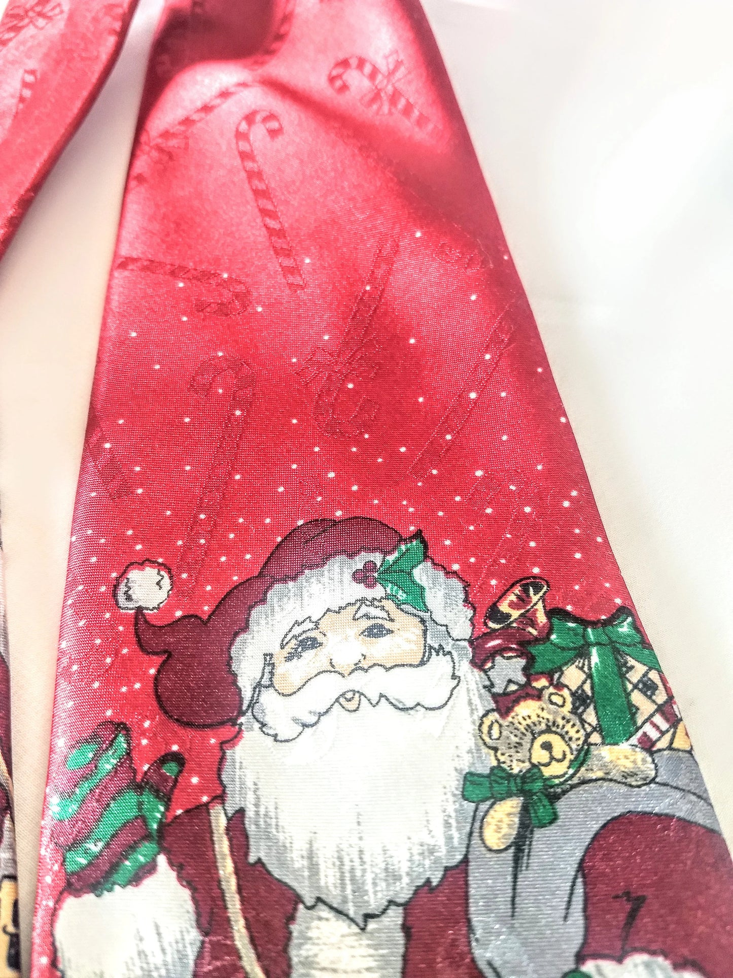 Men's Santa in Chimney Vintage Necktie Yule Tide Greetings