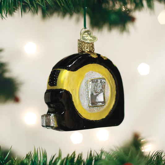 Tape Measure Blown Glass Tree Ornament for Contractors by Old World Christmas
