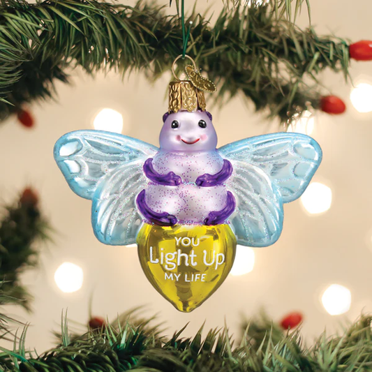 You Light Up My Life Firefly Beetle Blown Glass Hanging Tree Ornament by Old World Christmas