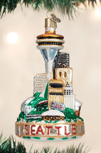 Old World Christmas Seattle Blown Glass Tree Ornament