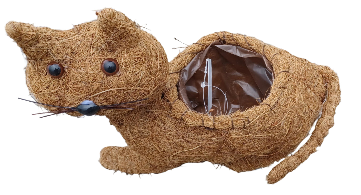 Coco Critter Cat Tabletop Planter made with Preserved Mountain Moss by Pride Garden Products™