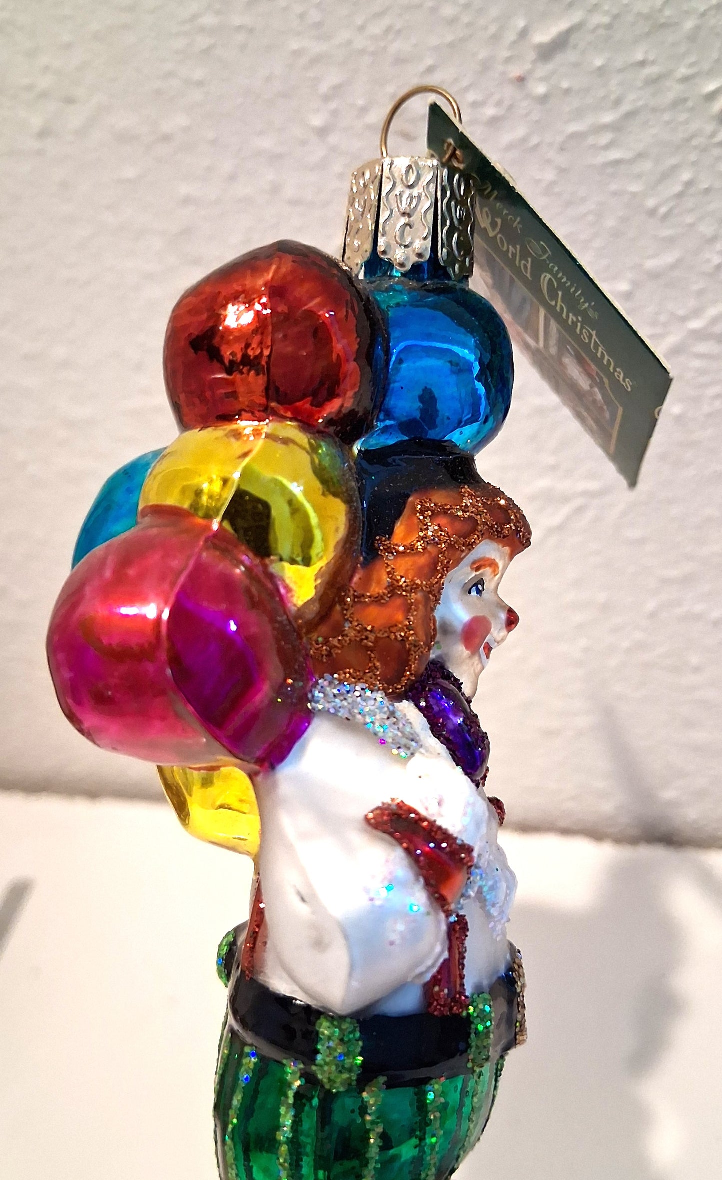 Circus Clown Blown Tree Ornament by Old World Christmas - RETIRED