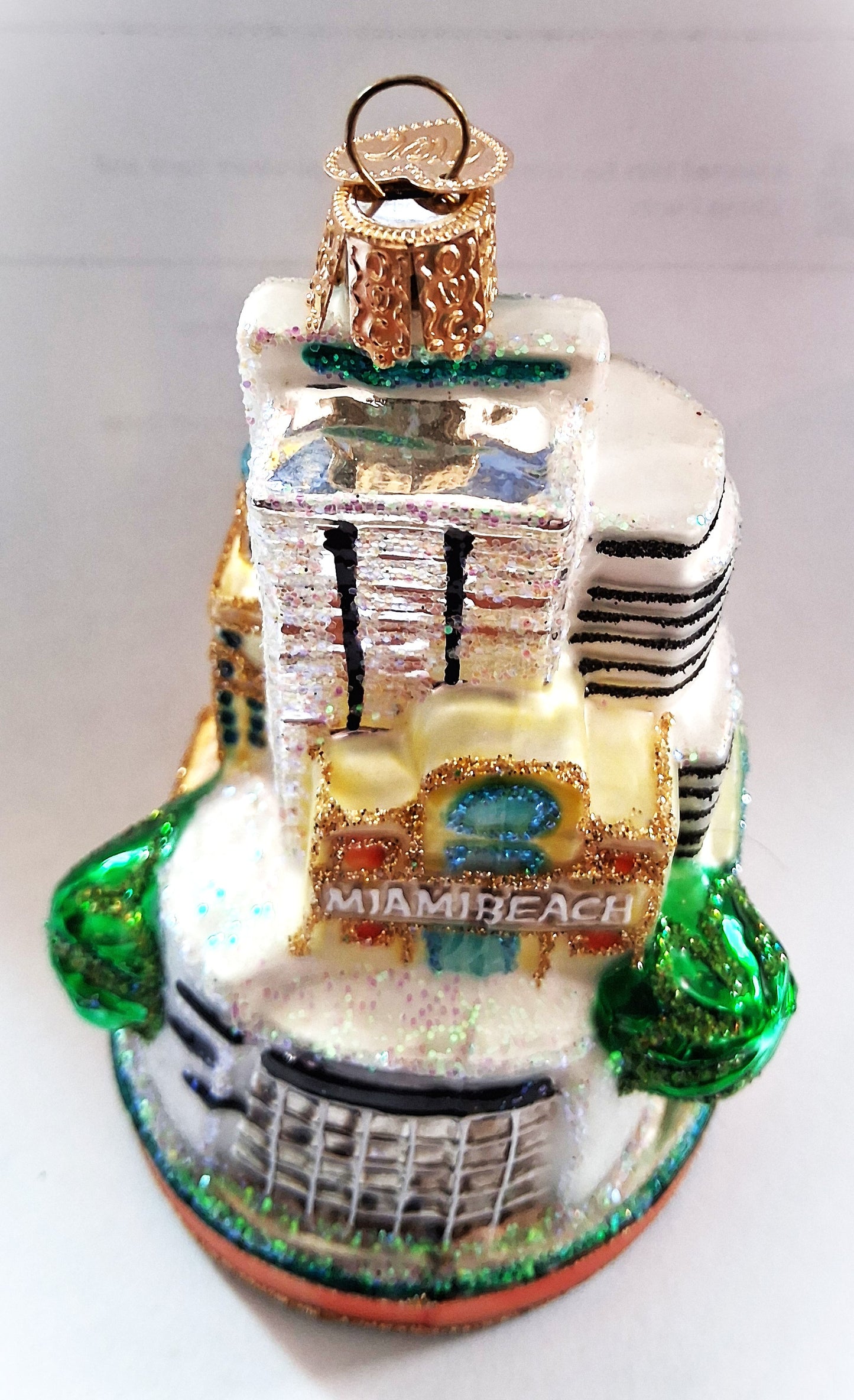 Miami Beach Florida - Blown Glass Tree Ornament by Old World Christmas Beach Collection