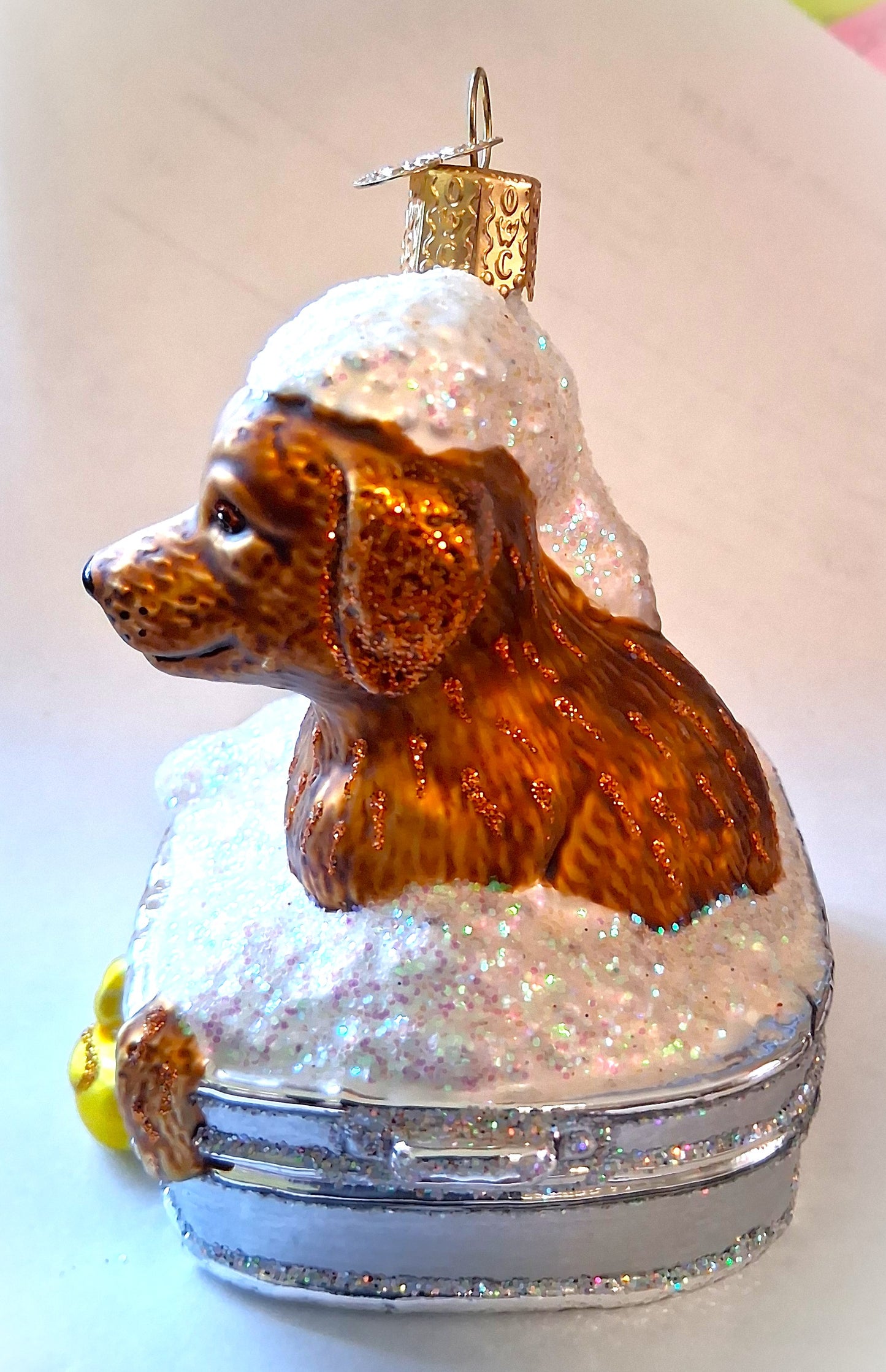 Bath Buddies Puppy and Kitten in Bubble Bath Dog Cat Themed Tree Ornament by Old World Christmas - RETIRED