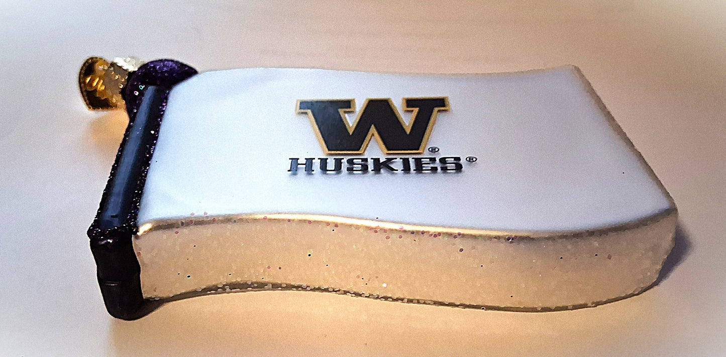 Washington State Huskies Flag - Blown Glass Tree Ornament by Old World Christmas