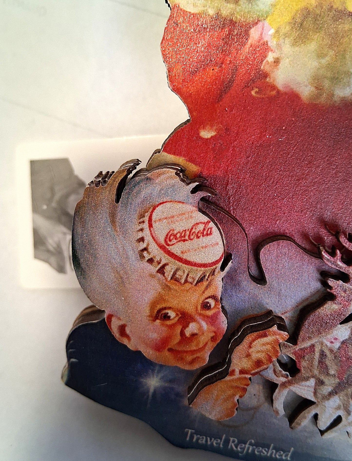 Coca Cola Travel Refreshed - Vintage-themed Wooden Tree Ornament - Ginger Cottages collection