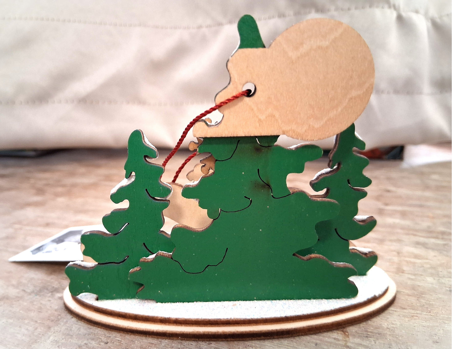 Coca Cola Polar Bear Wooden Christmas Tree Ornament by Ginger Cottages