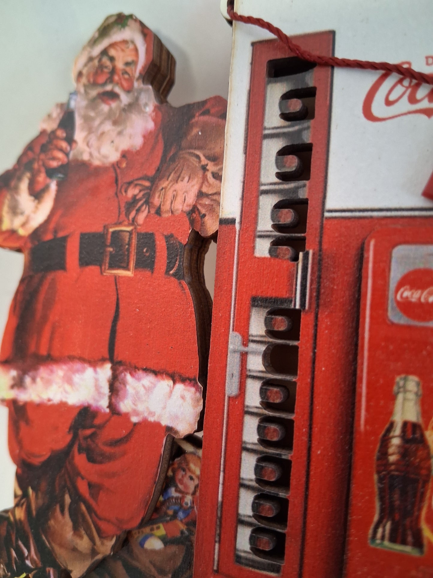 Coca Cola Santa Soda Machine Santa Christmas Tree Ornament by Ginger Cottages