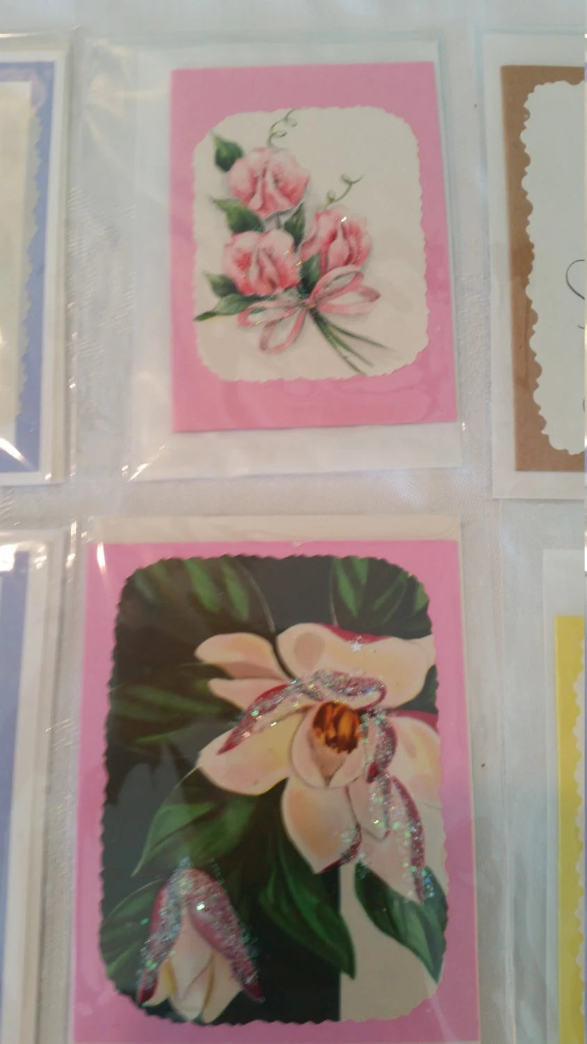 Set of 6 Handmade Vintage Greeting Cards