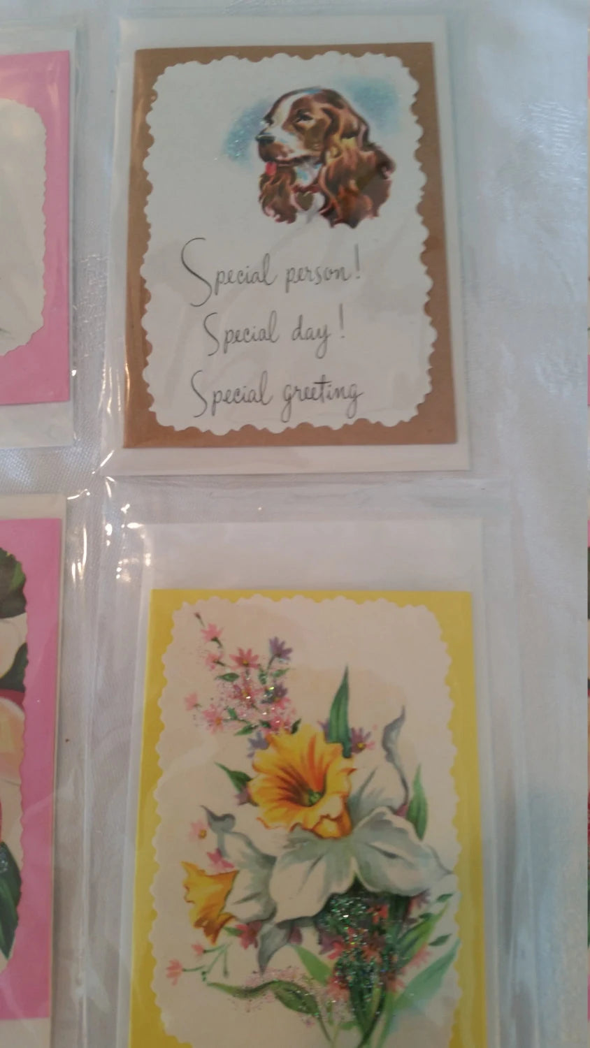 Set of 6 Handmade Vintage Greeting Cards