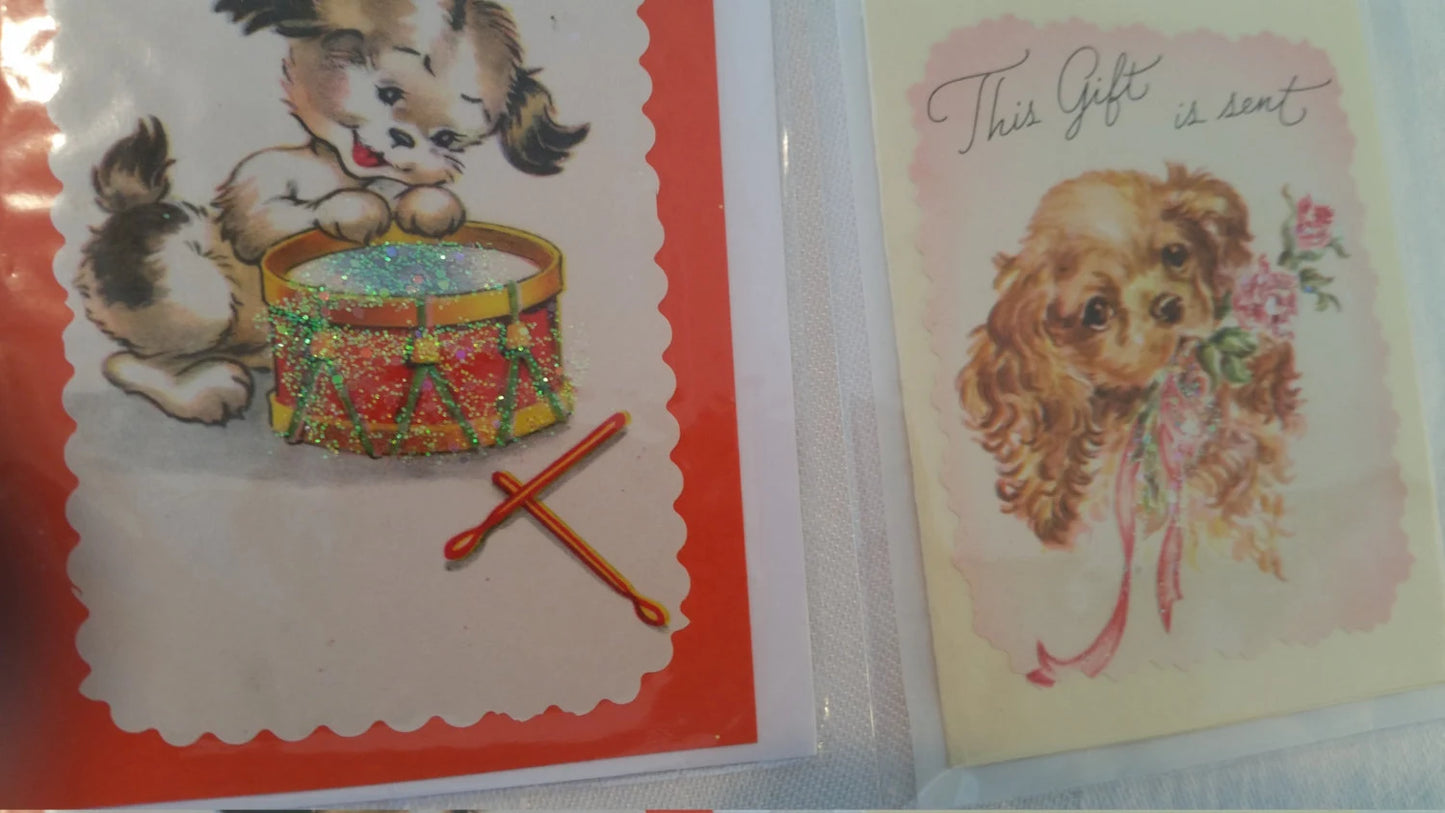 Set of 6 Handmade Vintage Greeting Cards