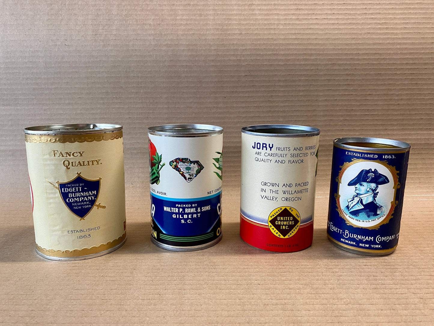 Vintage Label Set of 3 Fruit & Veggie Cans