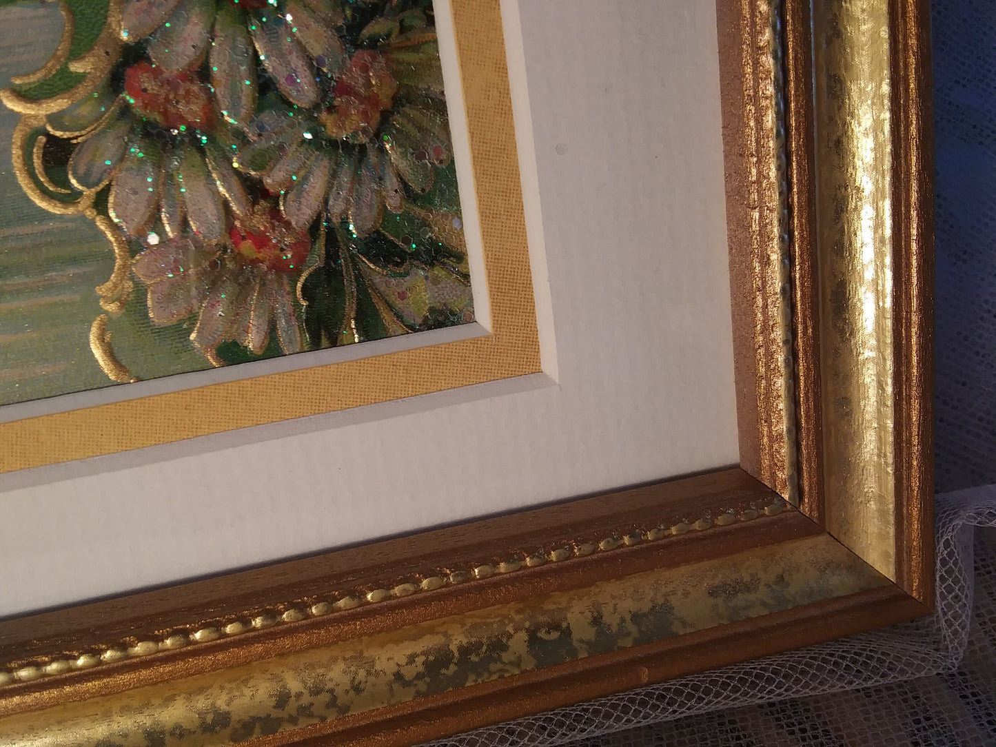 1908 Vintage Framed Best Wishes Postcard