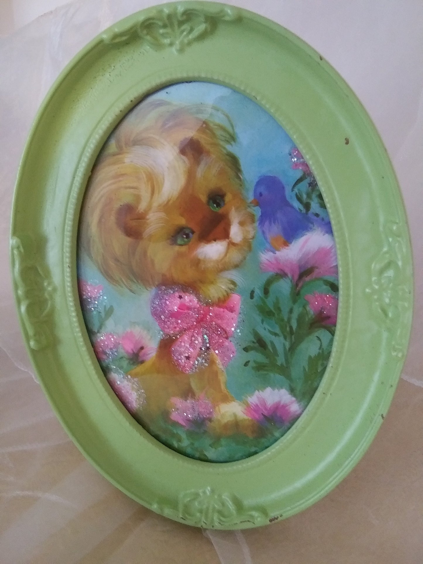 1960's Vintage Framed Lion Picture