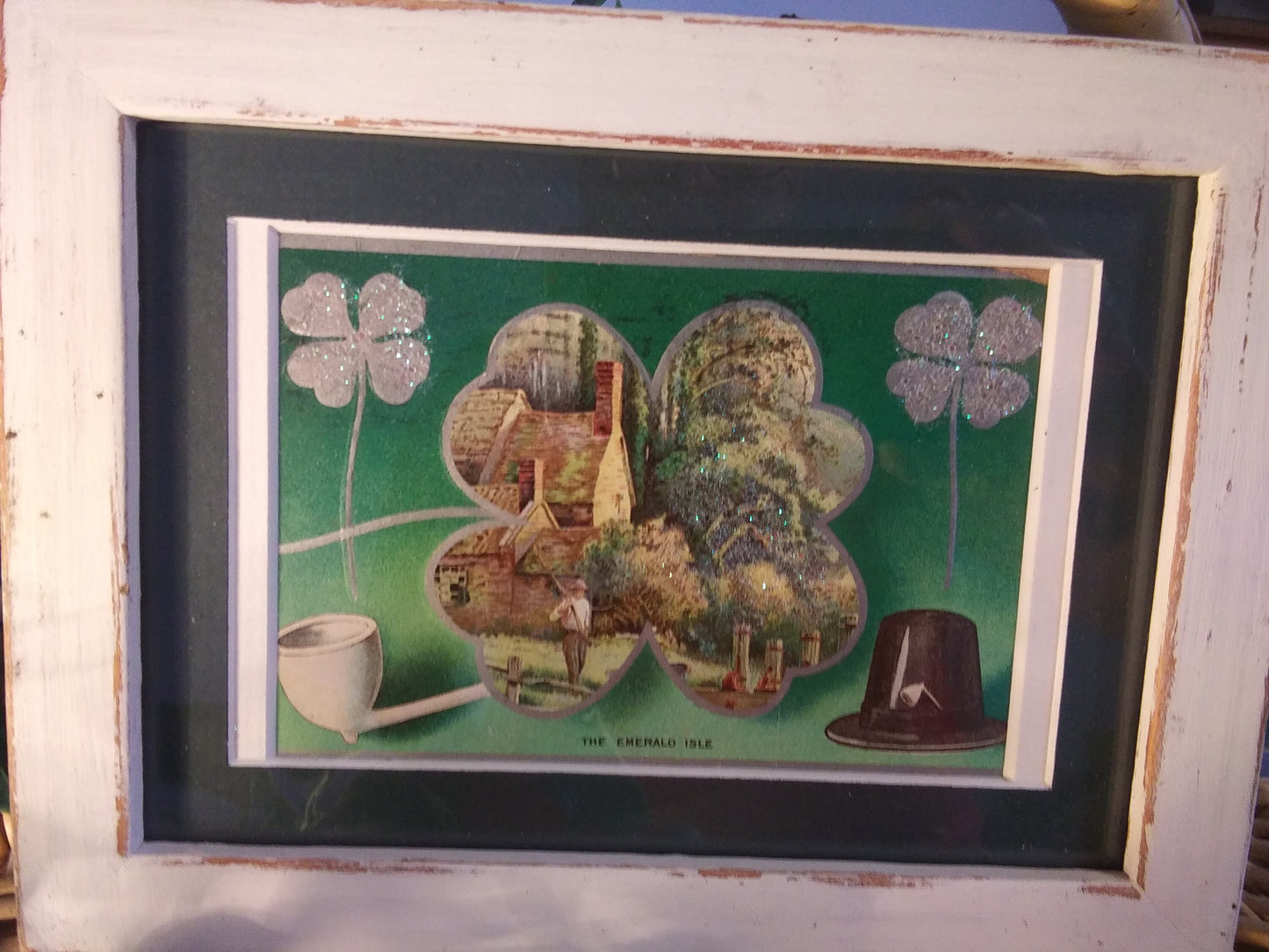 Early 1900's St. Patrick's Day Framed Vintage Postcard