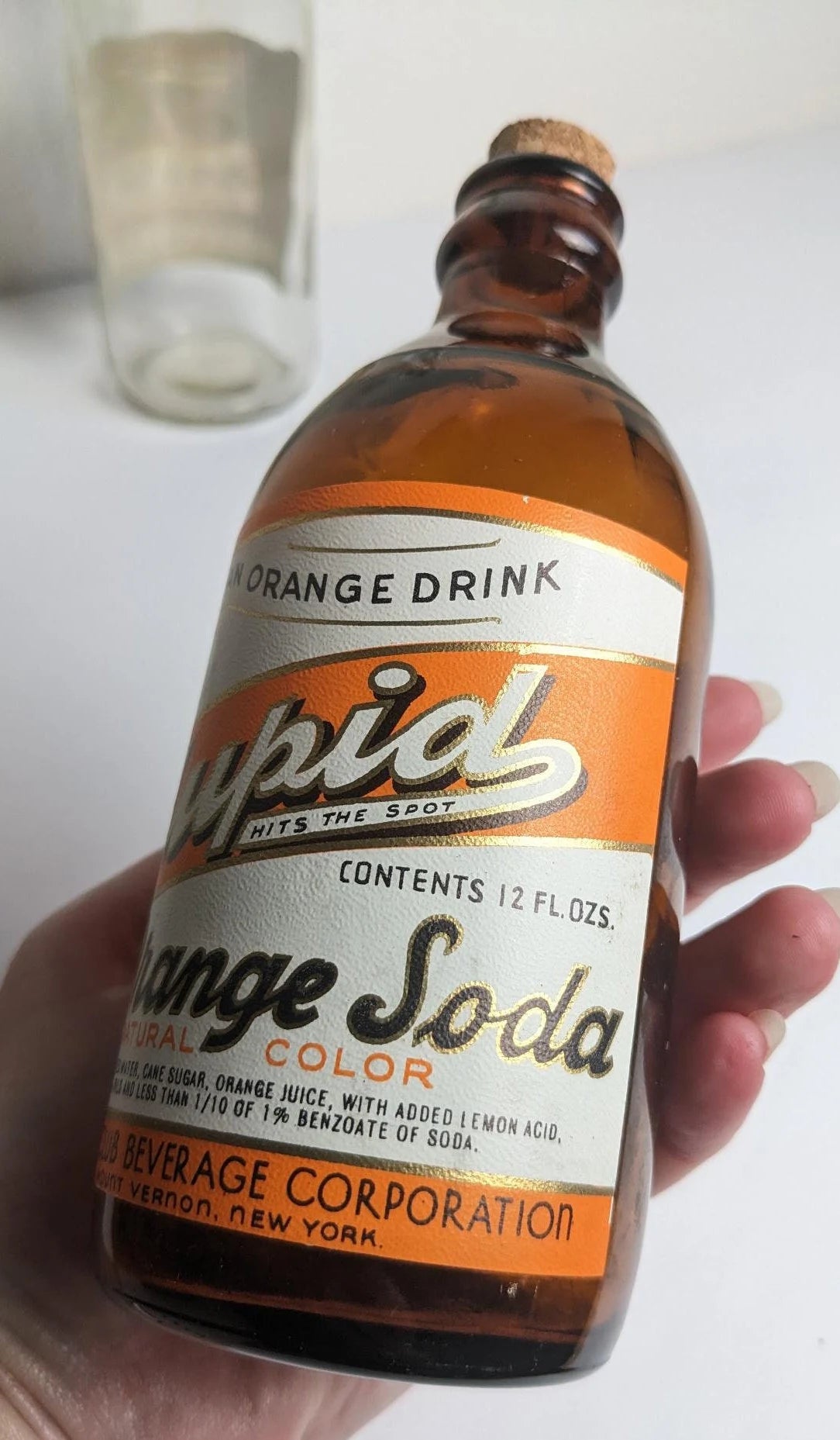 Vintage Antique Style Soda Bottles - Authentic Clem's Cola and Cupid Orange Soda Labels
