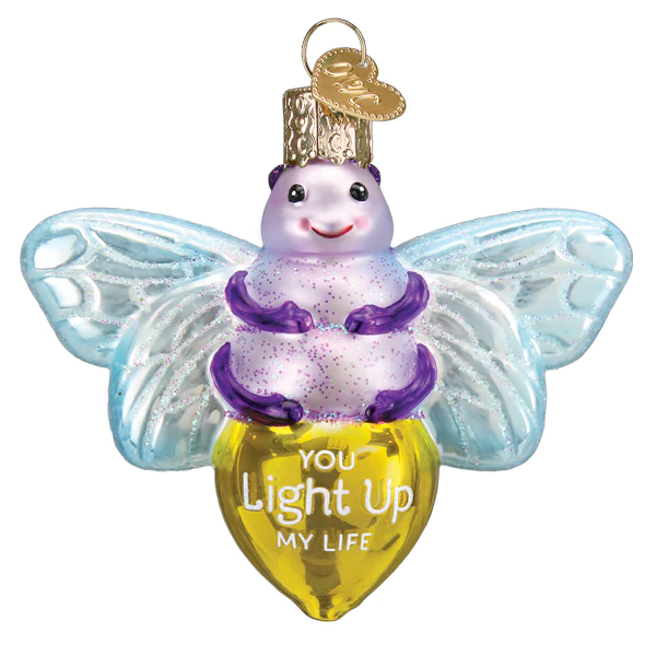 You Light Up My Life Firefly Beetle Blown Glass Hanging Tree Ornament by Old World Christmas