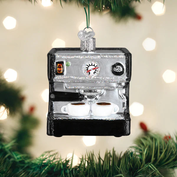 Old World Christmas Tree Ornament Barista Espresso Machine