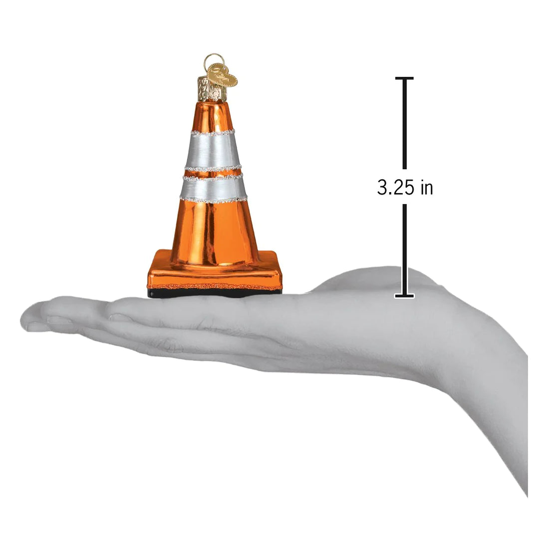 Orange Traffic Cone Old World Christmas Ornament