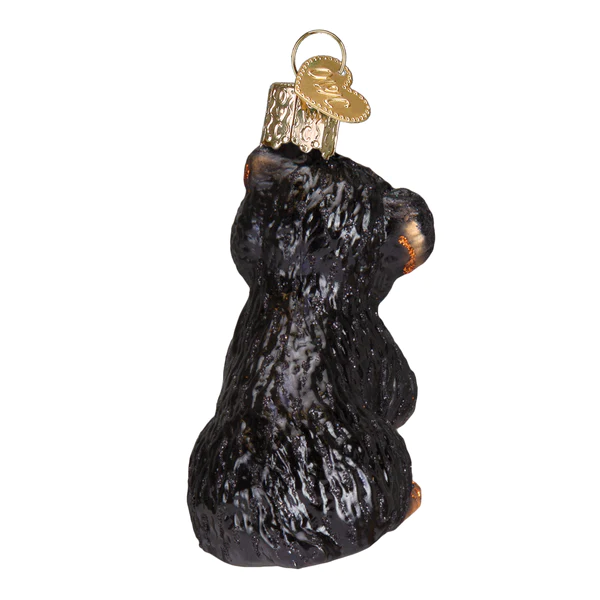Yorkie Puppy Yorkshire Terrier Dog Blown Glass Tree Ornament by Old World Christmas Ornament