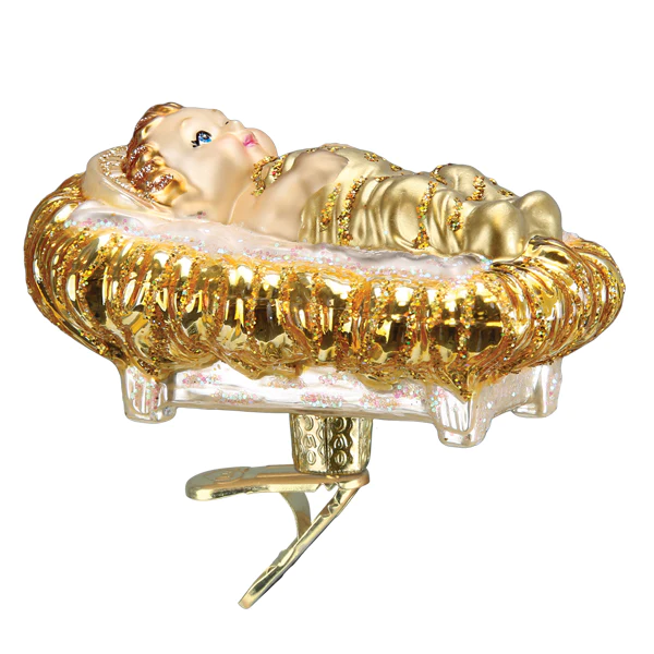 Baby Jesus in Manger Old World Christmas Ornament