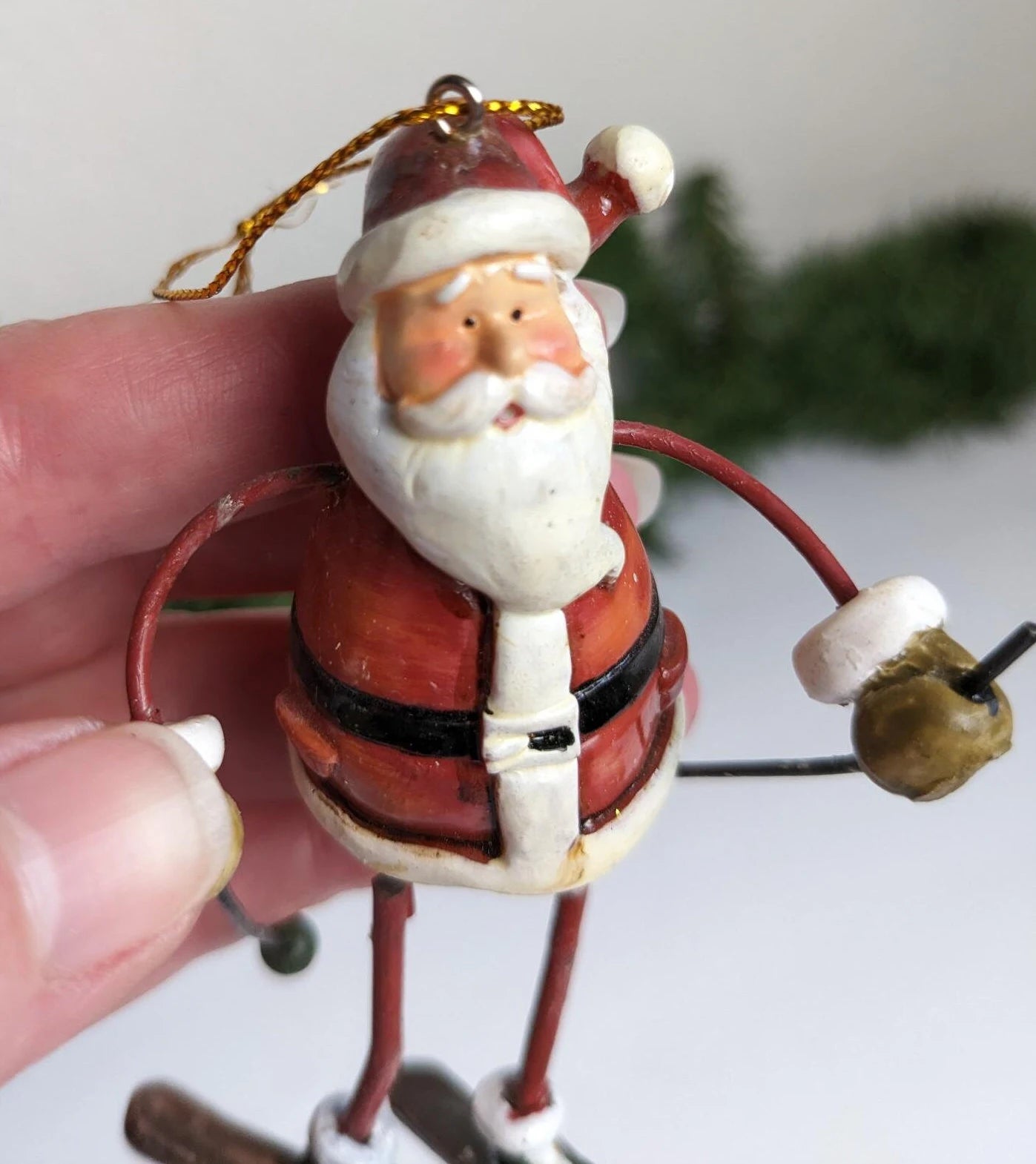 Skiing Santa Claus Christmas Ornament