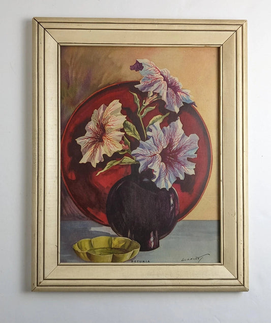 Classic Framed Vintage Floral Picture