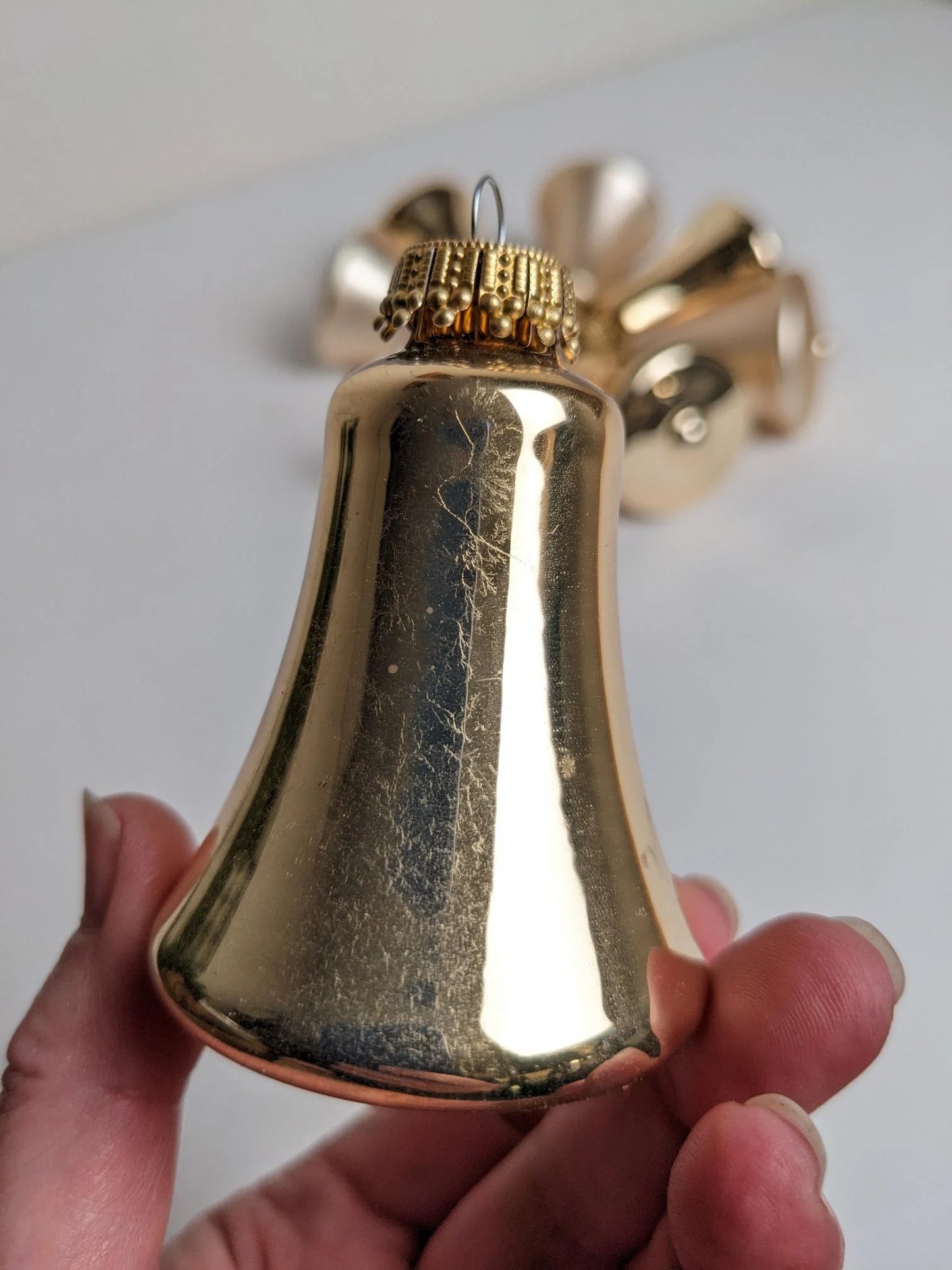 Vintage Krebs Gold Bell Christmas Ornament