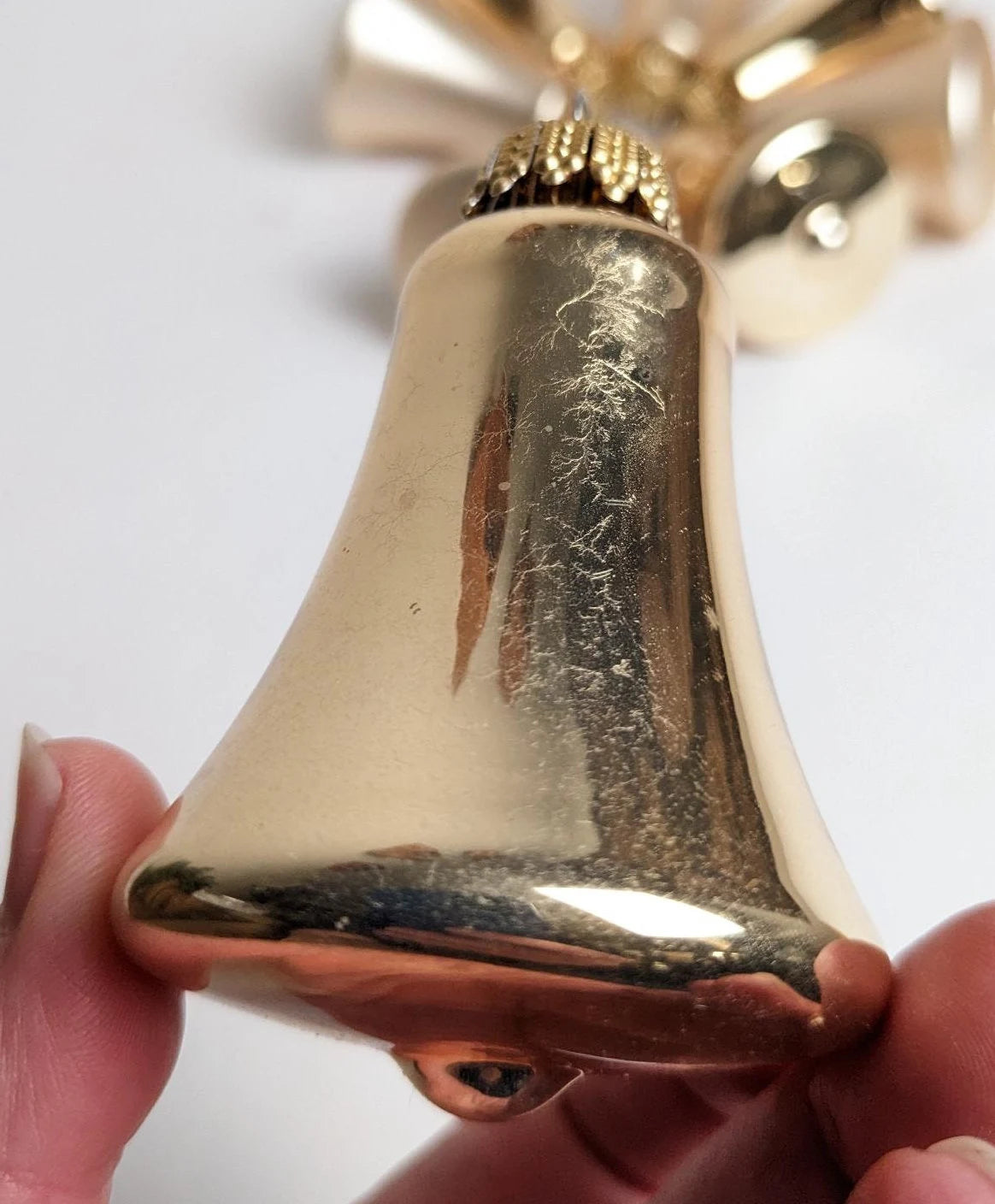 Vintage Krebs Gold Bell Christmas Ornament