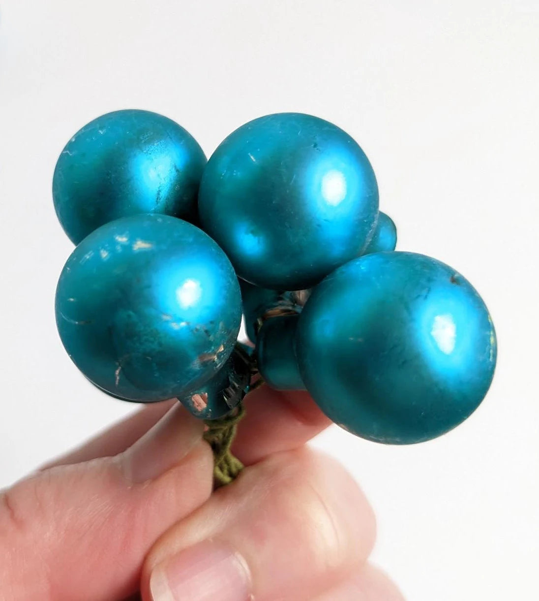 Vintage Turquoise Christmas Tree Ornament Picks