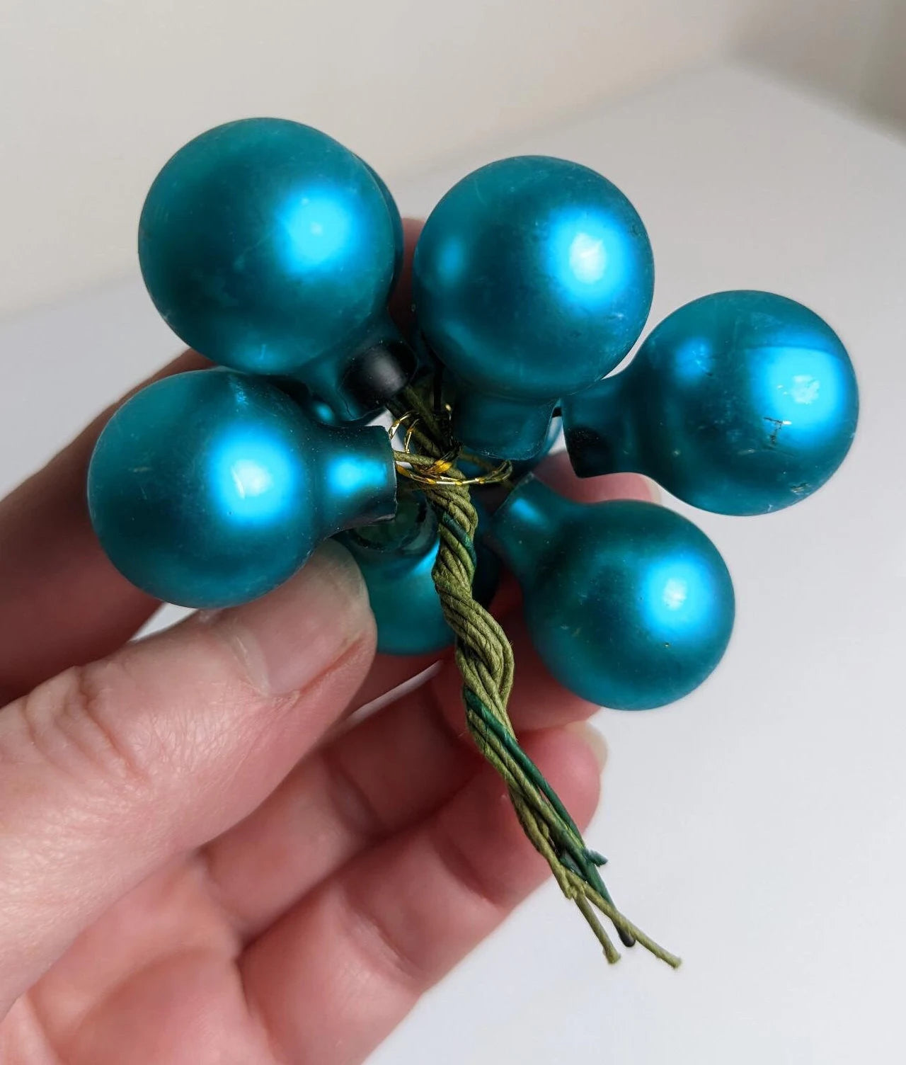 Vintage Turquoise Christmas Tree Ornament Picks