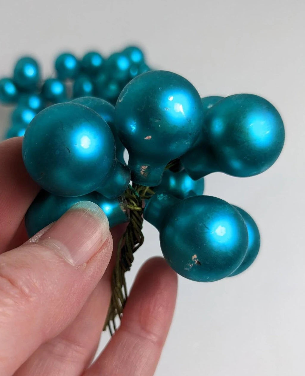 Vintage Turquoise Christmas Tree Ornament Picks