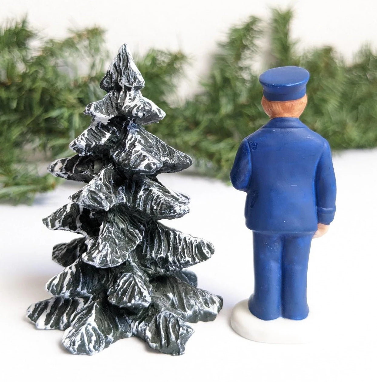 Vintage 1992 Colonial Christmas Village Conductor Figurine