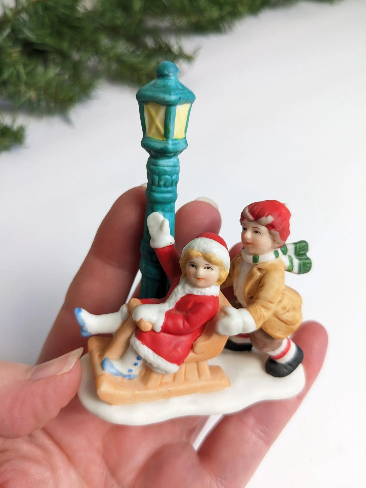 Lefton Colonial Christmas Village Boy & Girl
