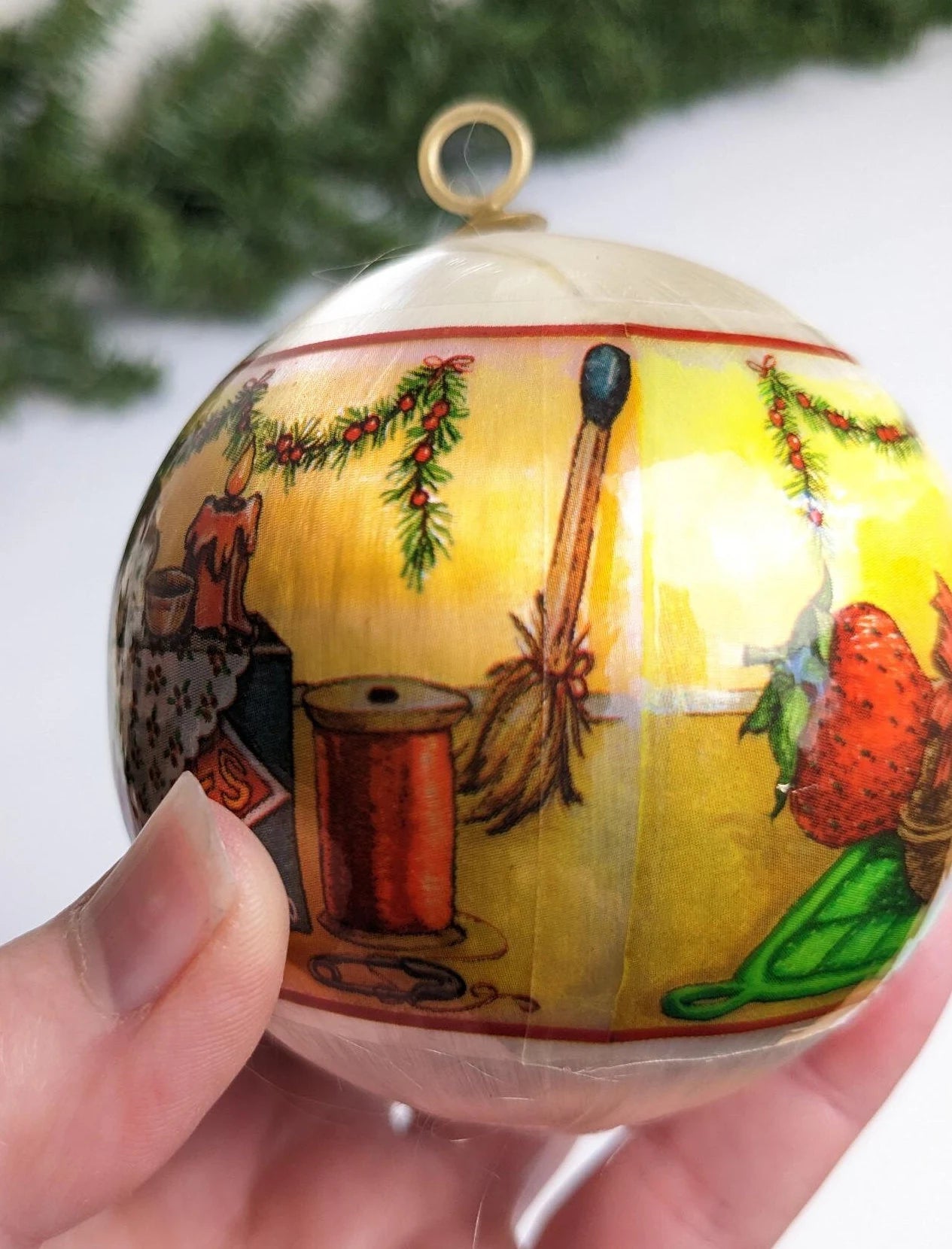 Vintage Satin Twas The Night Before Christmas Ornament