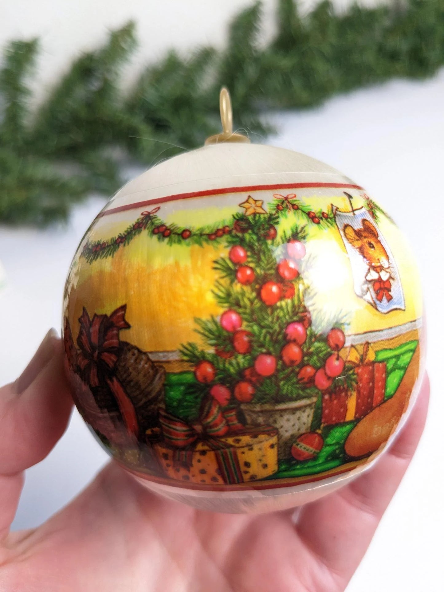 Vintage Satin Twas The Night Before Christmas Ornament