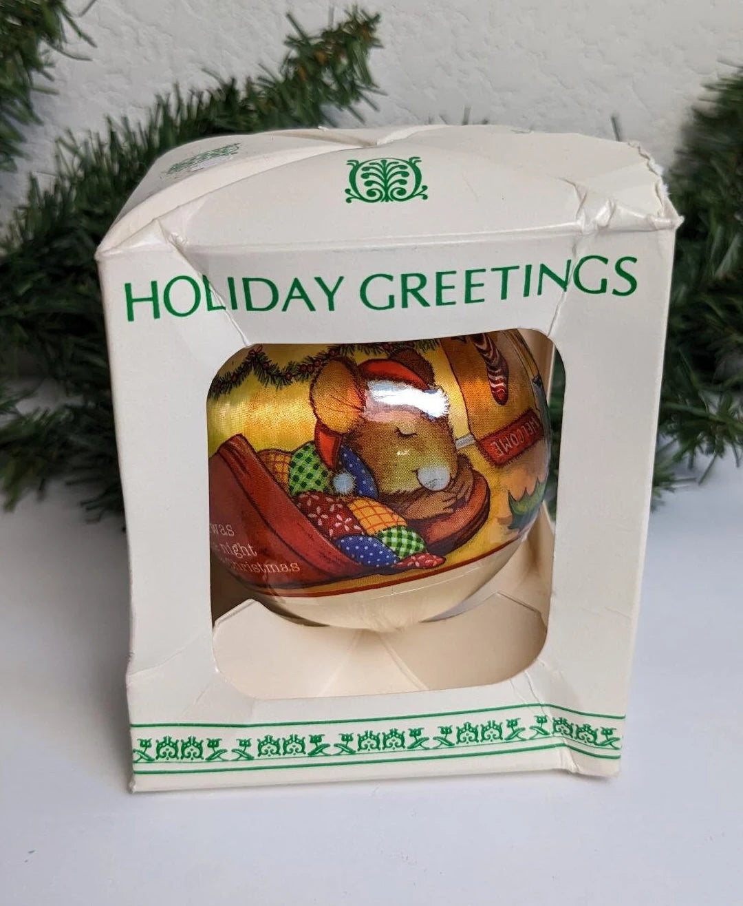 Vintage Satin Twas The Night Before Christmas Ornament