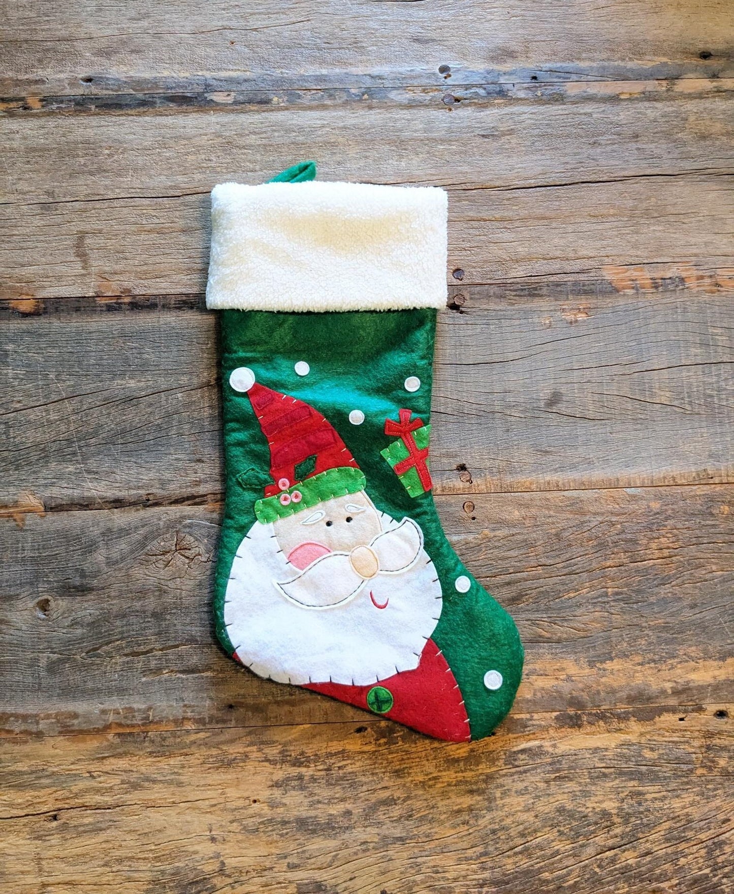 Green Santa Claus Christmas Stocking