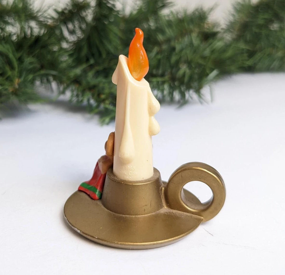 Vintage Sleeping Mouse Candlestick Christmas Figurine
