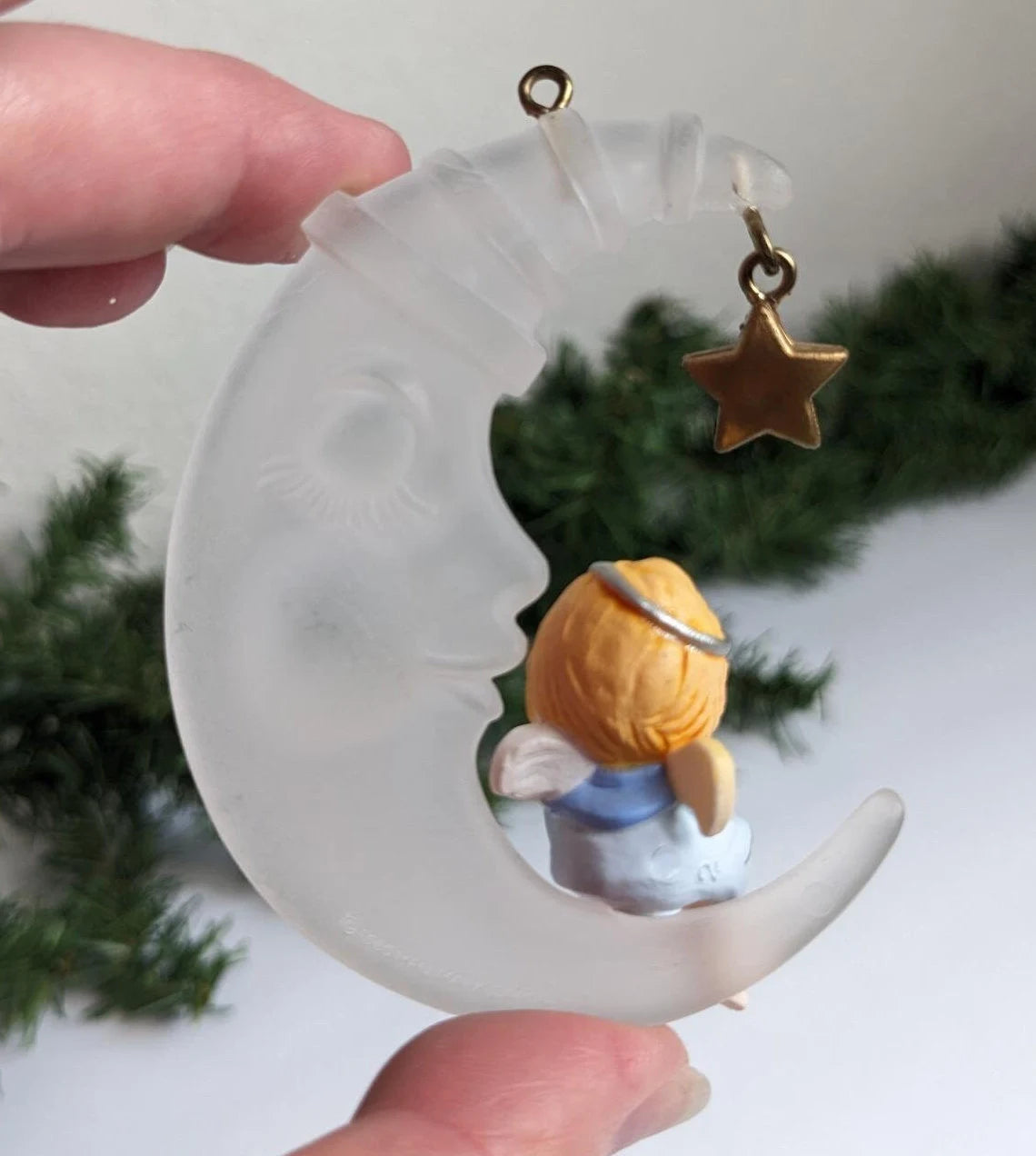 Vintage Heavenly Nap Moon Christmas Hallmark Ornament