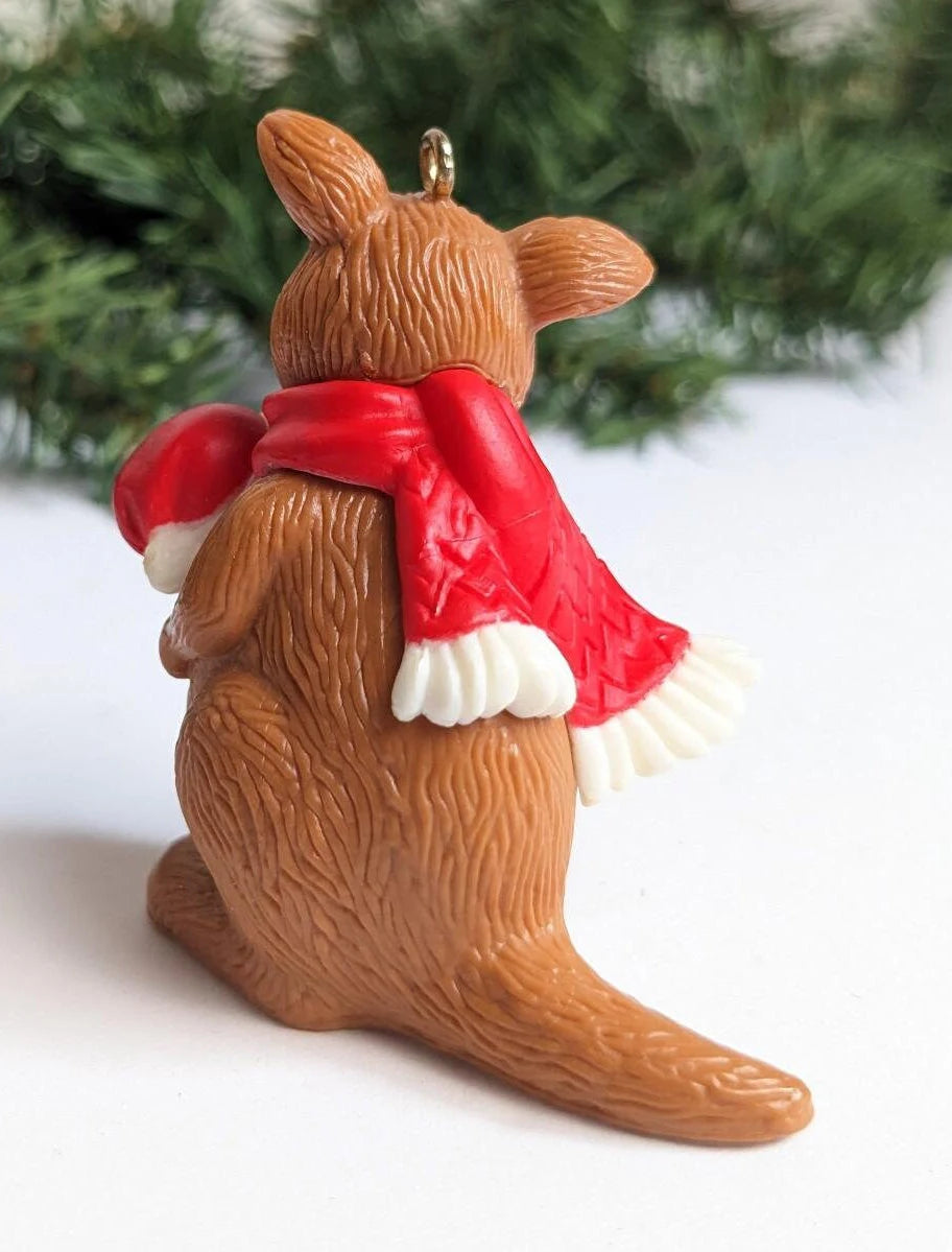 Vintage Hoppy Holidays Kangaroo Christmas Ornament