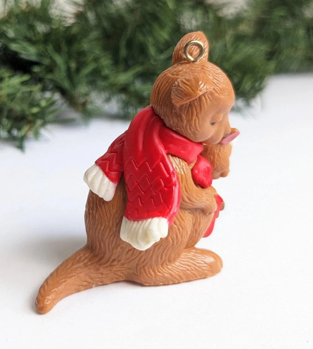 Vintage Hoppy Holidays Kangaroo Christmas Ornament