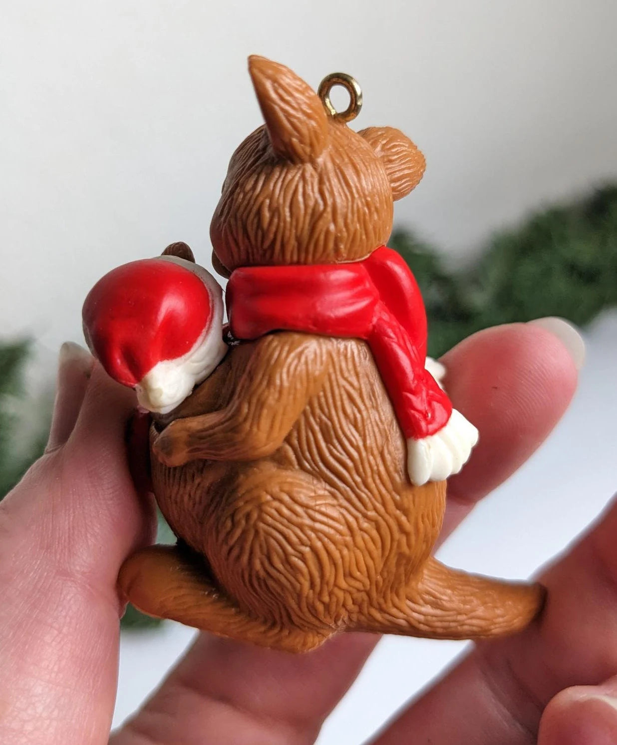 Vintage Hoppy Holidays Kangaroo Christmas Ornament