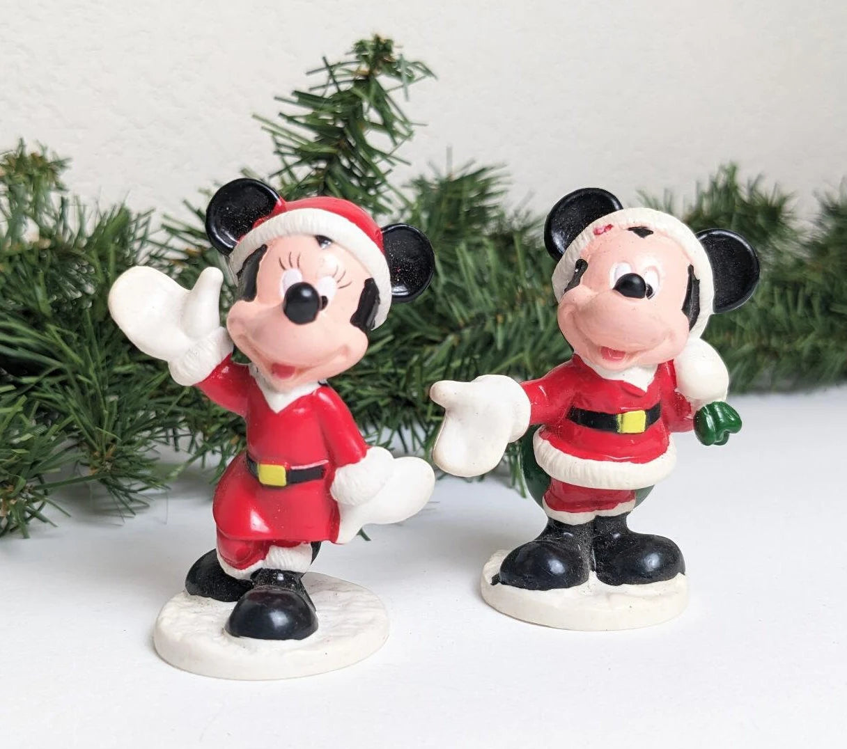 Vintage Mickey Mouse & Minnie Mouse Christmas Figurines