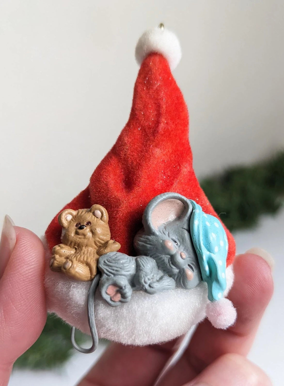 Vintage Night Before Christmas Mouse Ornament